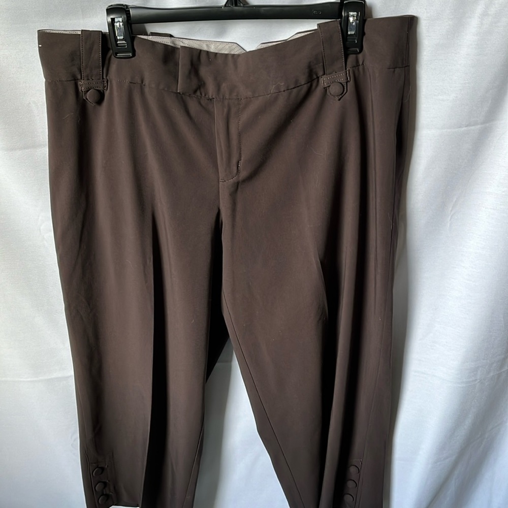Mossimo Stretch Cropped Pants Brown Career Casual Capris Plus Size 16W